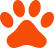 Animal paw logo in orange